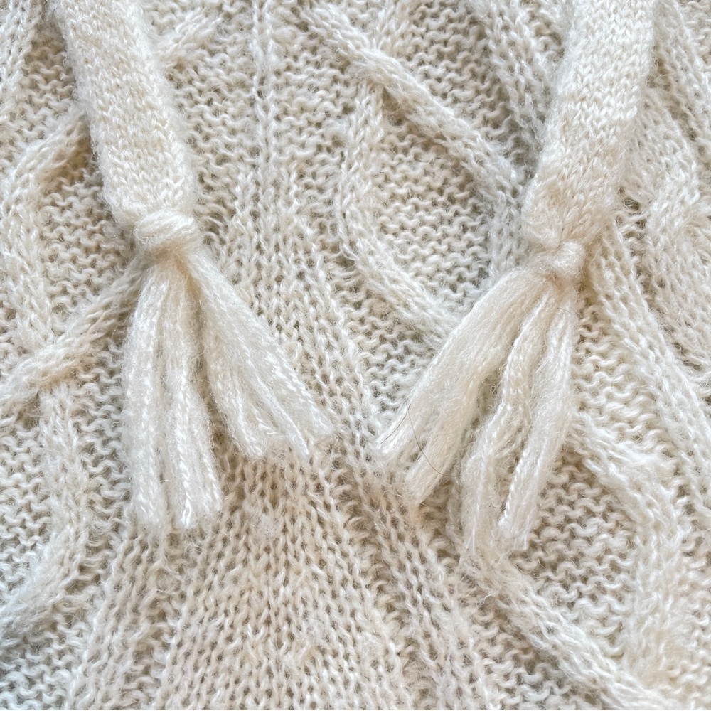 Prana Shelby Tassel Tunic Sweater, Cream, Size XL - Picture 3 of 9